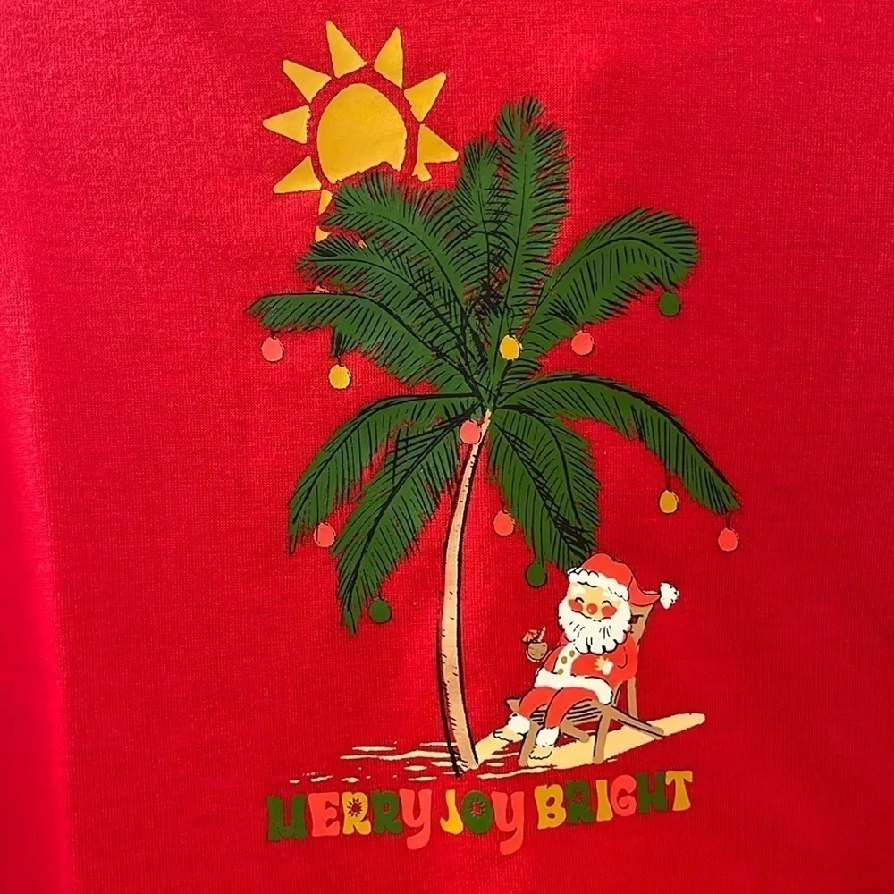 🆕Boys Santa Holiday Pajama 2-Piece Set Red and Cream Size 4
